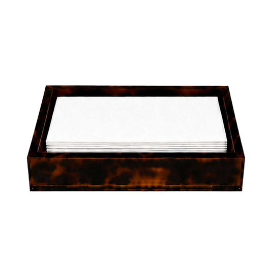 Lucite Tortoise Shell Guest Napkin Holder