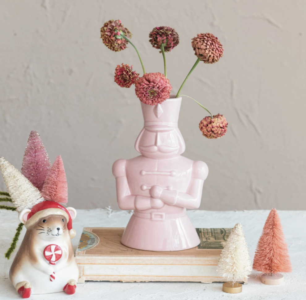 Toy Solider Pink Ceramic Vase