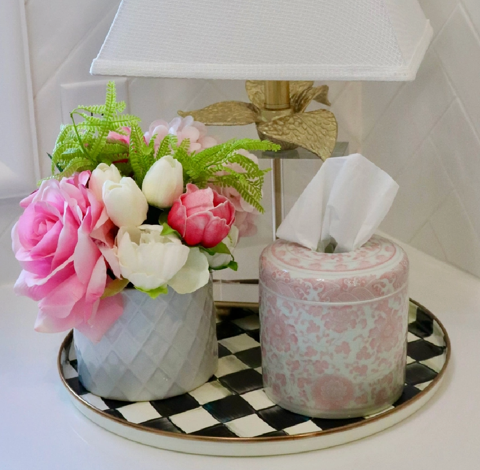 Pink Floral Tissue Vessel