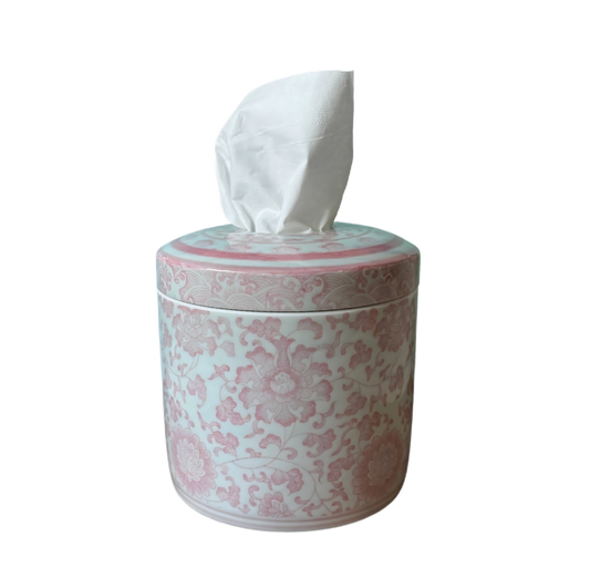 Pink Floral Tissue Vessel