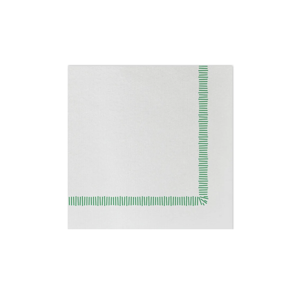 Green Fringe Cocktail Towels - Papersoft Napkins