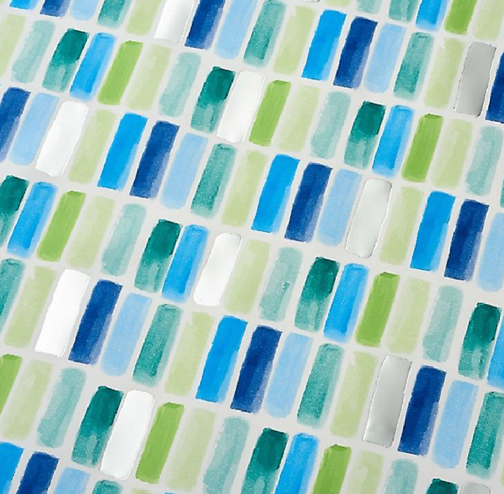 Blue & Green Tile Stone Wrapping Paper
