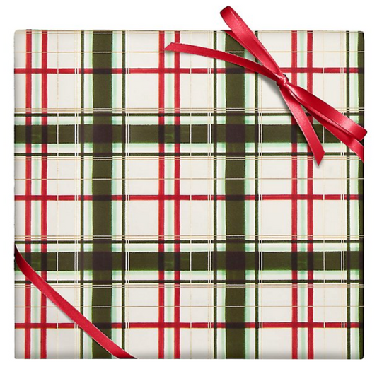 Holiday Painted Plaid Wrapping Paper
