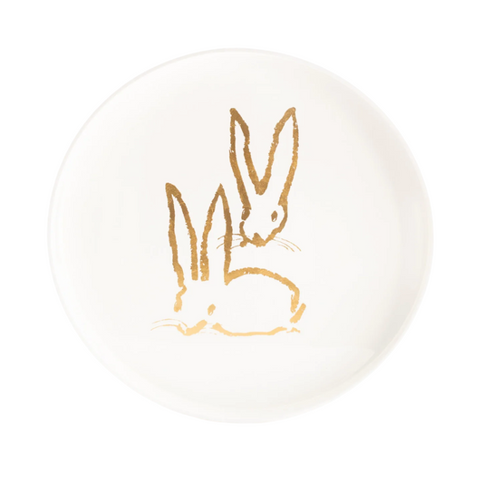 Hunt Slonem | Royal Rabbits Gold Leaf Lacquer Tray